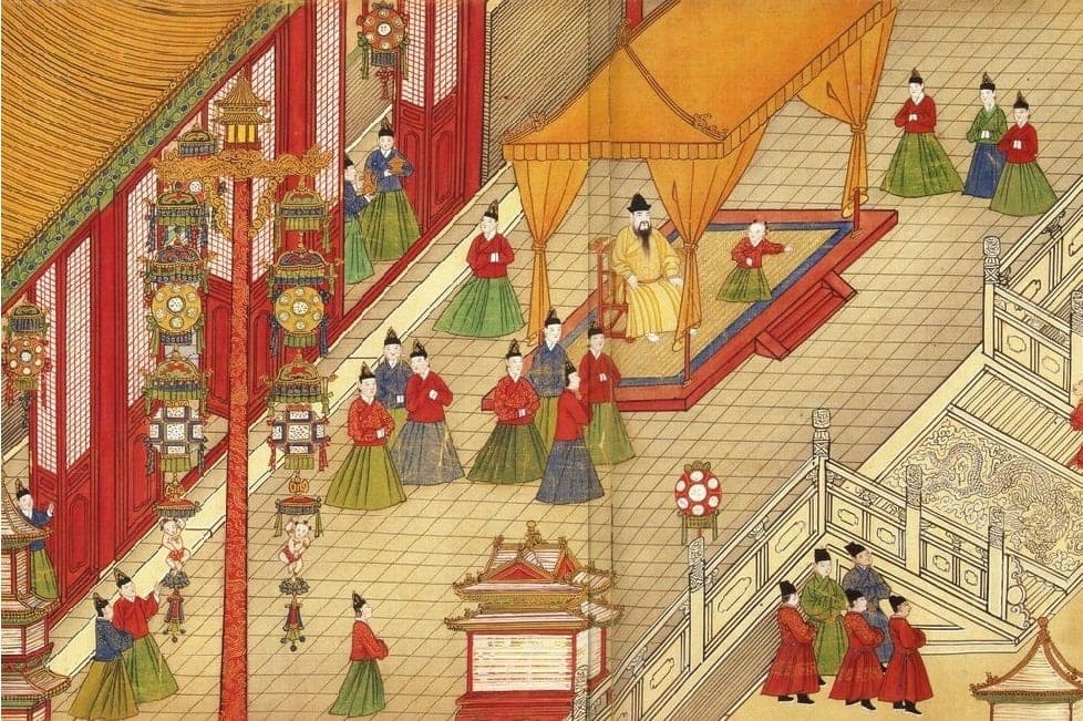Nội điện với các quan hầu